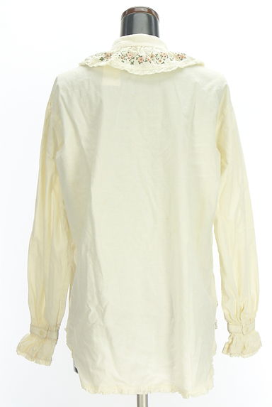 PINK HOUSE（ピンクハウス）の古着「花刺繍入りフリルブラウス（ブラウス）」大画像２へ