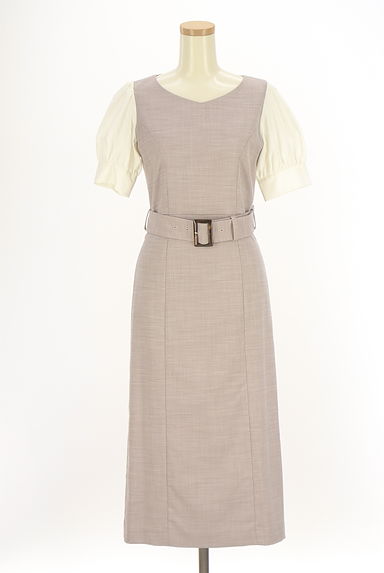 PROPORTION BODY DRESSING（プロポーションボディドレッシング）の古着「ベルト付きレイヤード風ミモレワンピース（ワンピース・チュニック）」大画像１へ