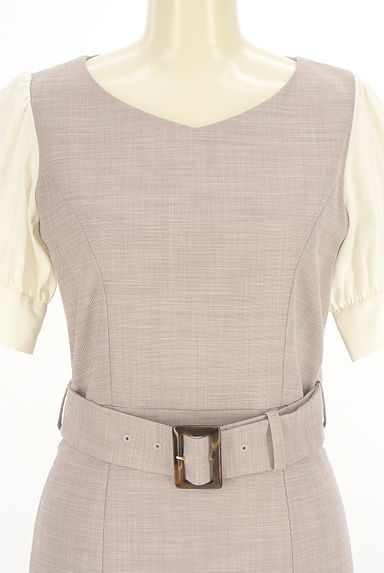 PROPORTION BODY DRESSING（プロポーションボディドレッシング）の古着「ベルト付きレイヤード風ミモレワンピース（ワンピース・チュニック）」大画像４へ