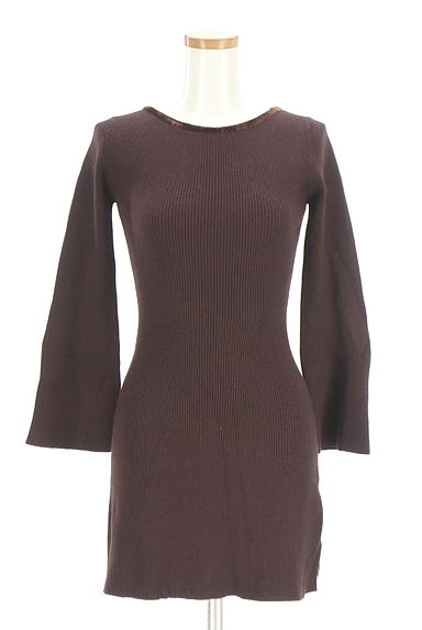 Snidel（スナイデル）の古着「ベロアパイピングニットミニワンピース（ワンピース・チュニック）」大画像１へ