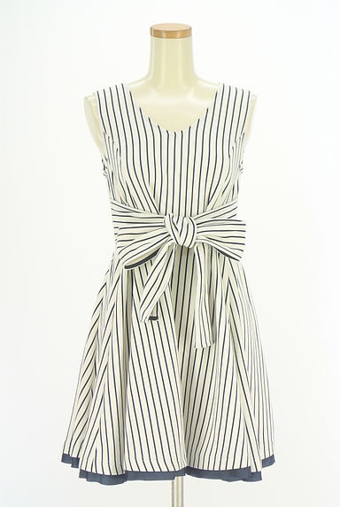 MERCURYDUO（マーキュリーデュオ）の古着「マリンストライプ膝上フレアワンピース（キャミワンピース）」大画像１へ