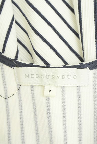 MERCURYDUO（マーキュリーデュオ）の古着「マリンストライプ膝上フレアワンピース（キャミワンピース）」大画像６へ