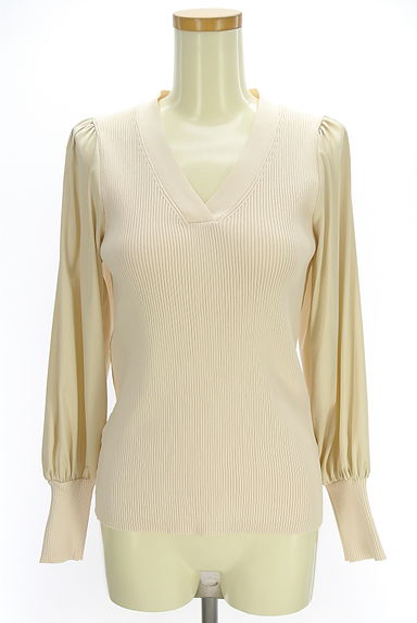 BEATRICE（ベアトリス）の古着「袖別地切替Vネックリブニットトップス（ニット）」大画像１へ
