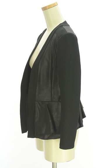 Diagram（ダイアグラム）の古着「フェイクレザー切替ノーカラージャケット（ジャケット）」大画像３へ