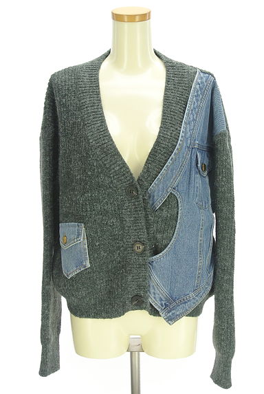 Eimee Law（エイミーロウ）の古着「デニム切替ニットカーディガン（カーディガン・ボレロ）」大画像１へ
