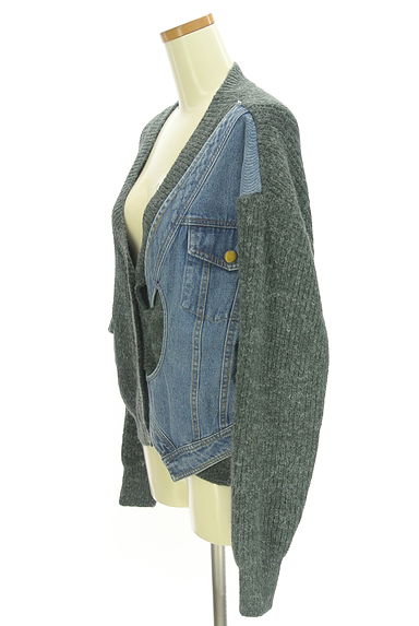 Eimee Law（エイミーロウ）の古着「デニム切替ニットカーディガン（カーディガン・ボレロ）」大画像３へ