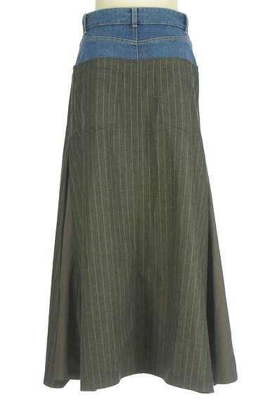 Eimee Law（エイミーロウ）の古着「デニム×ストライプ柄ロングスカート（ロングスカート・マキシスカート）」大画像２へ