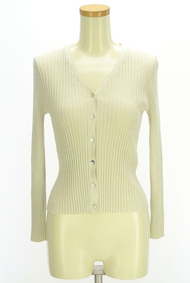 Stola.（ストラ）の古着「ラメ混Vネックリブニットカーディガン（カーディガン・ボレロ）」大画像１へ