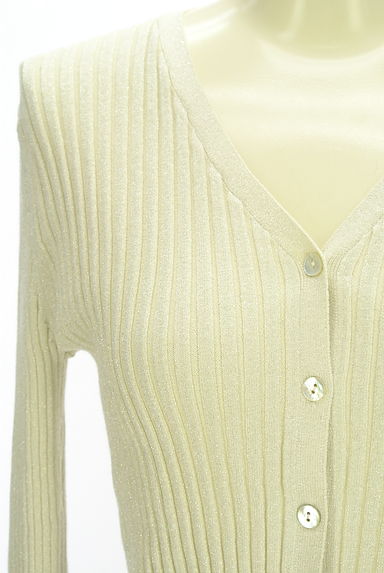 Stola.（ストラ）の古着「ラメ混Vネックリブニットカーディガン（カーディガン・ボレロ）」大画像４へ