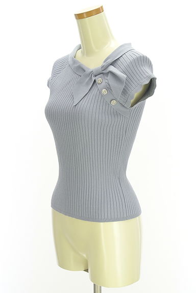 LAISSE PASSE（レッセパッセ）の古着「リボン襟リブニットトップス（ニット）」大画像３へ