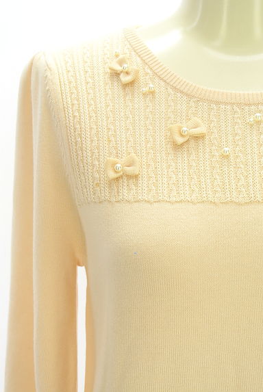 Couture Brooch（クチュールブローチ）の古着「パール＆リボン付きニットトップス（ニット）」大画像４へ