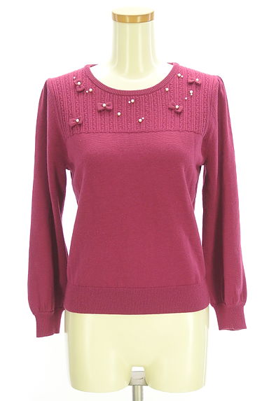 Couture Brooch（クチュールブローチ）の古着「パール＆リボン付きニットトップス（ニット）」大画像１へ