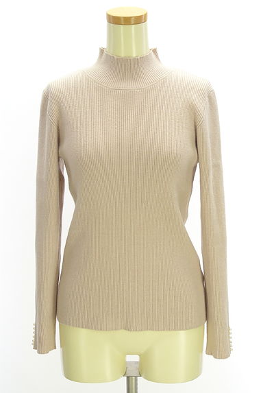 Couture Brooch（クチュールブローチ）の古着「パール付きモックネックリブニットトップス（ニット）」大画像１へ