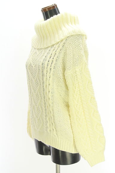 Couture Brooch（クチュールブローチ）の古着「ラメ入りオフタートルケーブル編みニットトップス（セーター）」大画像３へ