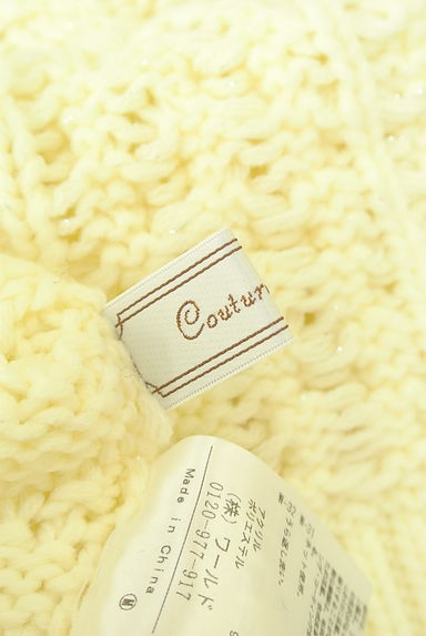 Couture Brooch（クチュールブローチ）の古着「ラメ入りオフタートルケーブル編みニットトップス（セーター）」大画像６へ