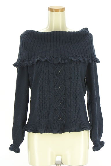 axes femme（アクシーズファム）の古着「オフタートルケーブル編みニットトップス（セーター）」大画像１へ