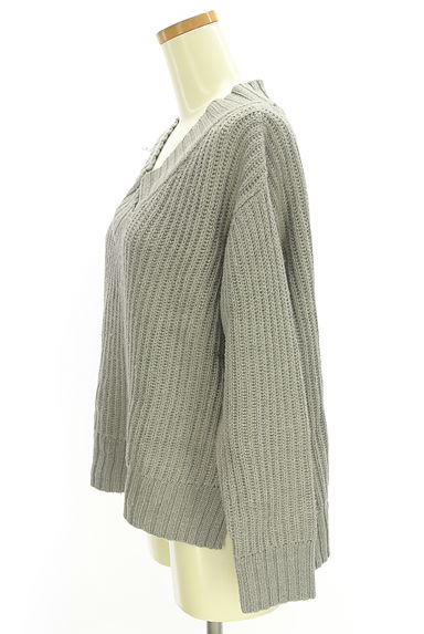 earth music&ecology（アースミュージック＆エコロジー）の古着「Vネックワイドニット（セーター）」大画像３へ