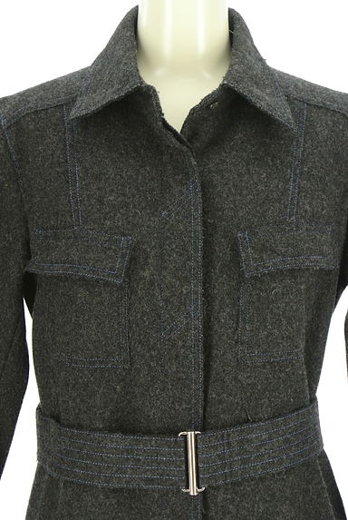 OLD ENGLAND（オールドイングランド）の古着「ベルト付き膝下ウールシャツワンピース（ワンピース・チュニック）」大画像４へ