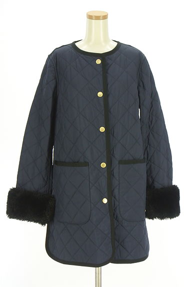 BLUE LABEL CRESTBRIDGE（ブルーレーベル・クレストブリッジ）の古着「紺無地×チェックリバーシブルキルティングコート（コート）」大画像１へ