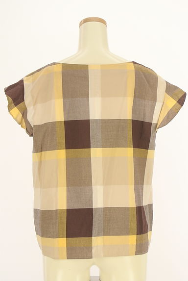 BLUE LABEL CRESTBRIDGE（ブルーレーベル・クレストブリッジ）の古着「肩フリルチェックカットソー（カットソー・プルオーバー）」大画像２へ