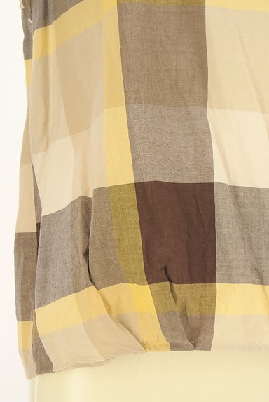 BLUE LABEL CRESTBRIDGE（ブルーレーベル・クレストブリッジ）の古着「肩フリルチェックカットソー（カットソー・プルオーバー）」大画像５へ