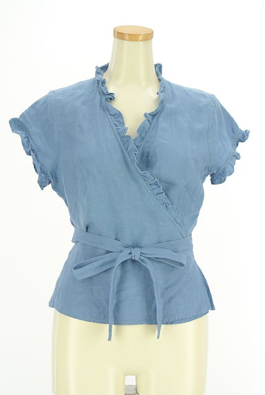 agnes b（アニエスベー）の古着「カシュクールフリルリネンブラウス（カットソー・プルオーバー）」大画像１へ