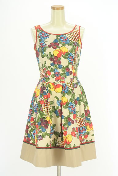 M'S GRACY（エムズグレイシー）の古着「フルーツ柄膝上フレアワンピース（ワンピース・チュニック）」大画像１へ