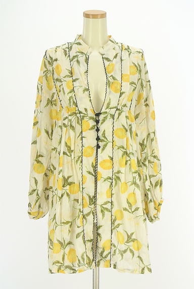KEITA MARUYAMA（ケイタマルヤマ）の古着「レモン柄シアーロングカーディガン（ブラウス）」大画像１へ