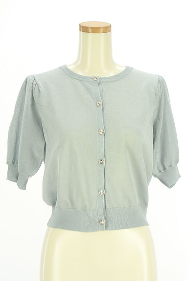 MISCH MASCH（ミッシュマッシュ）の古着「パフスリーブ光沢ニットカーディガン（カーディガン・ボレロ）」大画像１へ