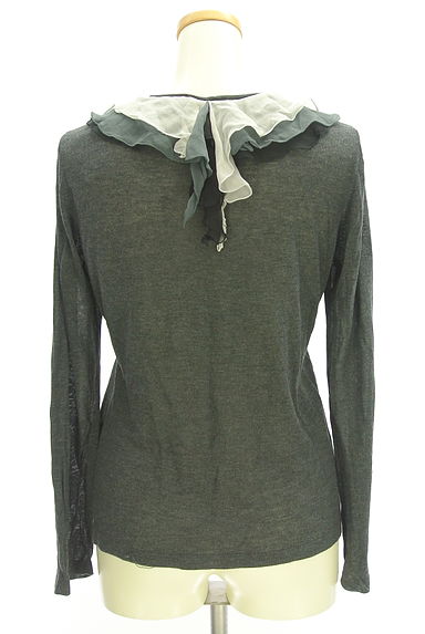 RITSUKO SHIRAHAMA（リツコ シラハマ）の古着「シフォンフリルシアーニットカーディガン（カーディガン・ボレロ）」大画像２へ