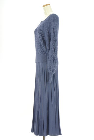 NATURAL BEAUTY BASIC（ナチュラルビューティベーシック）の古着「ケーブルラグランニット+ロングスカート（セットアップ（ジャケット＋スカート））」大画像３へ