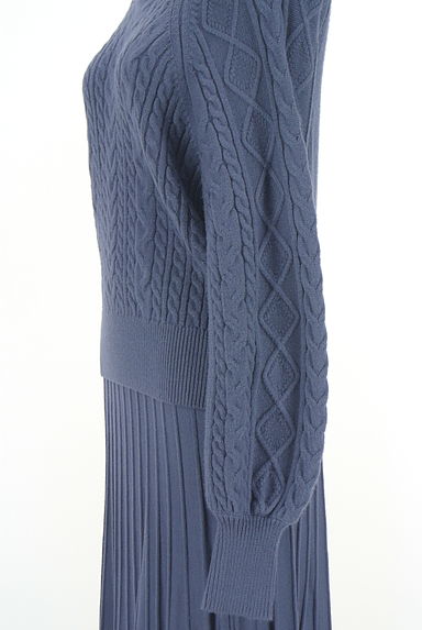 NATURAL BEAUTY BASIC（ナチュラルビューティベーシック）の古着「ケーブルラグランニット+ロングスカート（セットアップ（ジャケット＋スカート））」大画像４へ