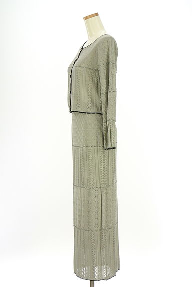 PROPORTION BODY DRESSING（プロポーションボディドレッシング）の古着「透かし編みニットカーデ＋ロングスカート（セットアップ（ジャケット＋スカート））」大画像３へ