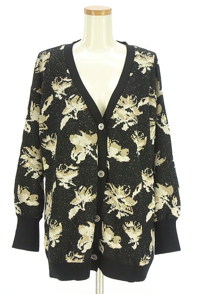 JEANASiS（ジーナシス）の古着「ラメ花柄オーバーサイズミドルカーディガン（カーディガン・ボレロ）」大画像１へ