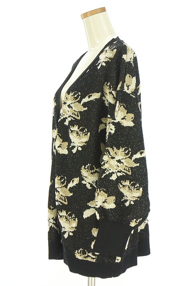 JEANASiS（ジーナシス）の古着「ラメ花柄オーバーサイズミドルカーディガン（カーディガン・ボレロ）」大画像３へ
