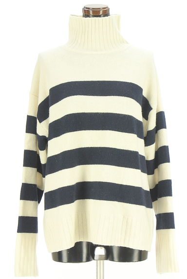 BARNYARDSTORM（バンヤードストーム）の古着「太ボーダー柄モックネックニットトップス（ニット）」大画像１へ