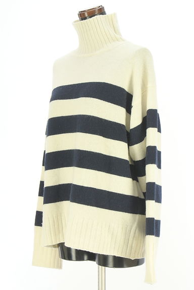 BARNYARDSTORM（バンヤードストーム）の古着「太ボーダー柄モックネックニットトップス（ニット）」大画像３へ