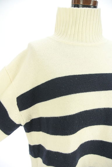 BARNYARDSTORM（バンヤードストーム）の古着「太ボーダー柄モックネックニットトップス（ニット）」大画像４へ