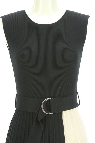 Rirandture（リランドチュール）の古着「ベルト付きバイカラーミモレニットワンピ（ワンピース・チュニック）」大画像４へ