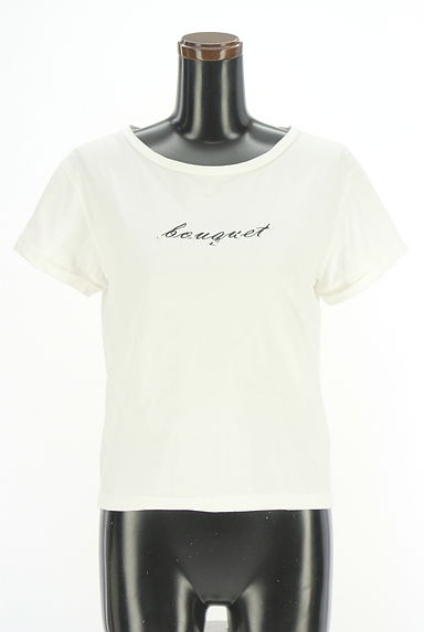 LAISSE PASSE（レッセパッセ）の古着「パール付きロゴ刺繍Tシャツ（Ｔシャツ）」大画像１へ