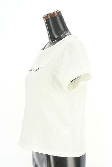 LAISSE PASSE（レッセパッセ）の古着「パール付きロゴ刺繍Tシャツ（Ｔシャツ）」大画像３へ