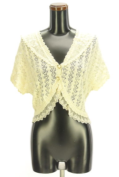 axes femme（アクシーズファム）の古着「刺繍レース切替透かしニットボレロ（カーディガン・ボレロ）」大画像１へ