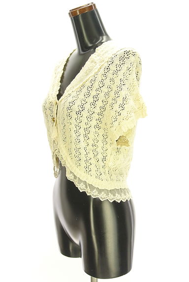 axes femme（アクシーズファム）の古着「刺繍レース切替透かしニットボレロ（カーディガン・ボレロ）」大画像３へ