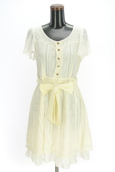 axes femme（アクシーズファム）の古着「ベルト付きレース膝上ワンピース（ワンピース・チュニック）」大画像１へ