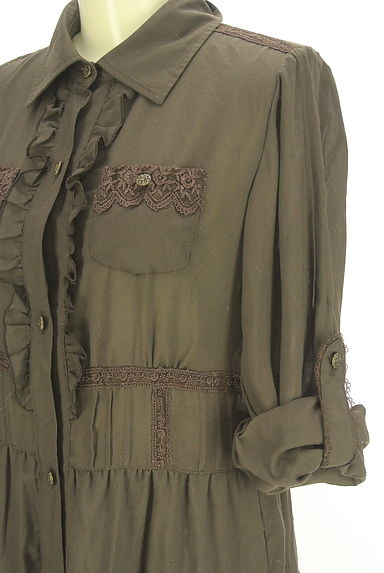 axes femme（アクシーズファム）の古着「膝下丈ティアードシャツワンピース（ワンピース・チュニック）」大画像４へ