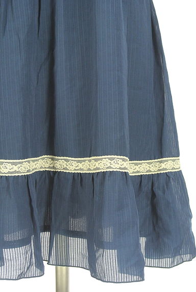 axes femme（アクシーズファム）の古着「ドビードット×ストライプシアー膝上ワンピ（ワンピース・チュニック）」大画像５へ