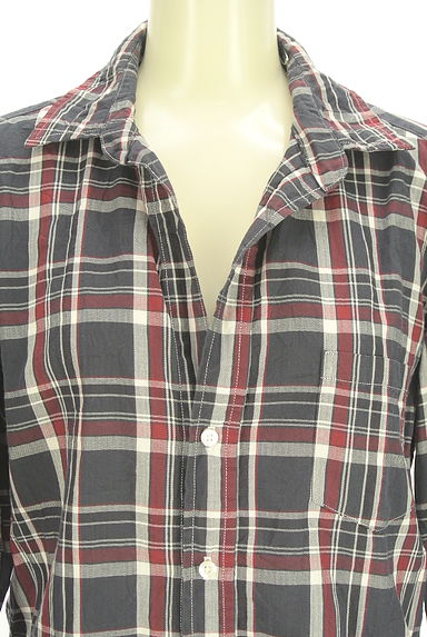 Frank&Eileen（フランクアンドアイリーン）の古着「チェック柄オープンカラーシャツ（カジュアルシャツ）」大画像４へ