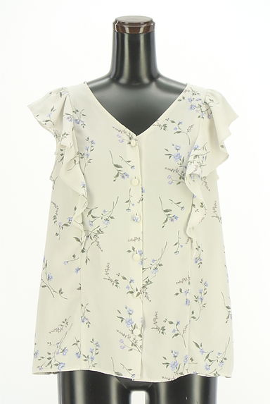 Apuweiser riche（アプワイザーリッシェ）の古着「フリル花柄シフォンカットソー（ブラウス）」大画像１へ