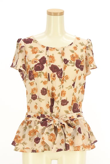 LAISSE PASSE（レッセパッセ）の古着「花柄シフォンペプラムカットソー（カットソー・プルオーバー）」大画像１へ