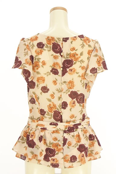 LAISSE PASSE（レッセパッセ）の古着「花柄シフォンペプラムカットソー（カットソー・プルオーバー）」大画像２へ